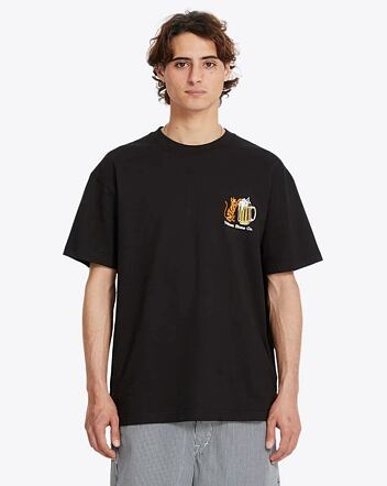 Pánske tričko Volcom Curious Cat, Black