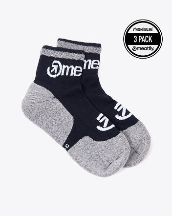 Ponožky Meatfly Logo Middle Socks - Triple pack, A - Grey