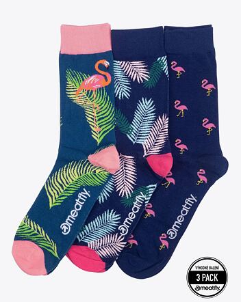 Ponožky Meatfly Lexy Triple Pack, Flamingo
