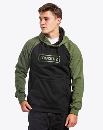 Pánska technická mikina Meatfly Gravel, Olive/Black