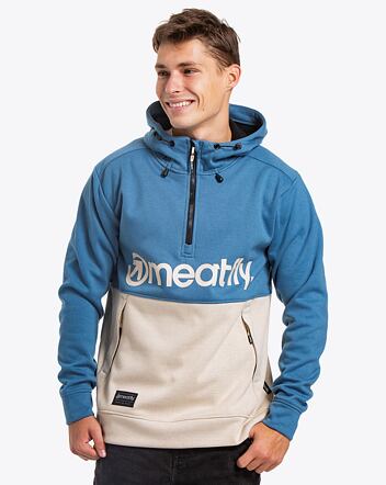 Pánska technická mikina Meatfly Tason, Slate Blue/Sand