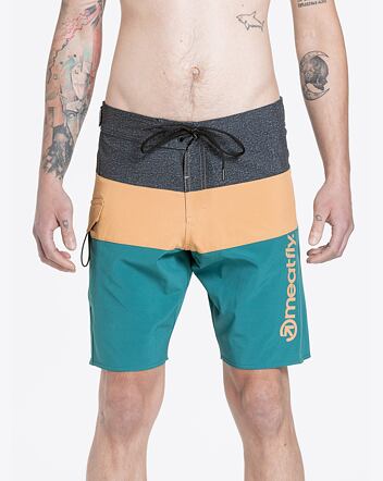 Pánske plavky Meatfly Mitch Boardshorts 21", Snake Green / Camel