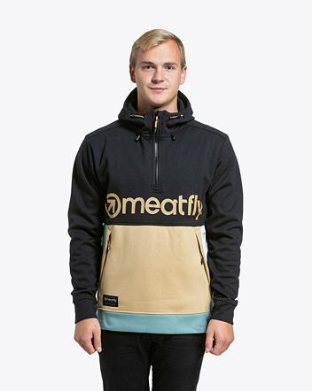 Pánska technická mikina Meatfly Tason, Light Brown / Black