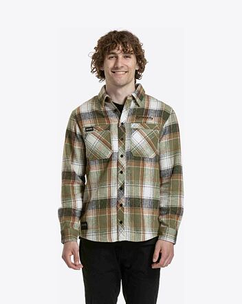 Pánska košeľa Meatfly Woody Premium, Green / Brown
