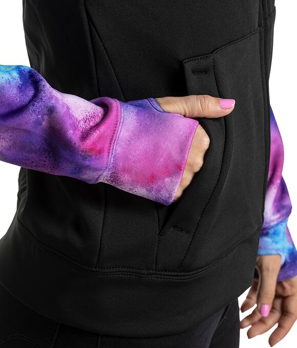 Dámska technická mikina Meatfly Alisha, Purple Aquarel/Black