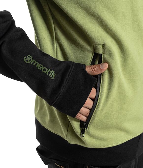 Pánska technická mikina Meatfly Lightyear, Forest Green / Black