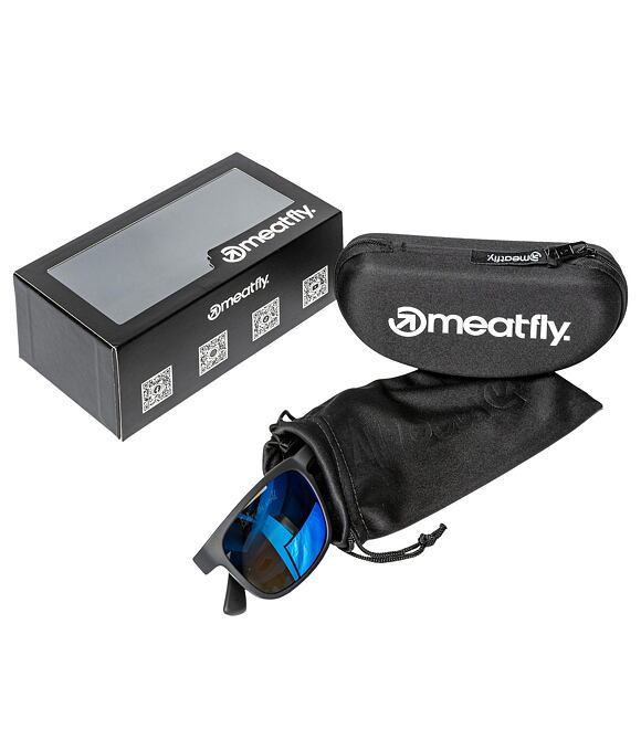 Slnečné okuliare Meatfly Gammy, Black Matt/Blue