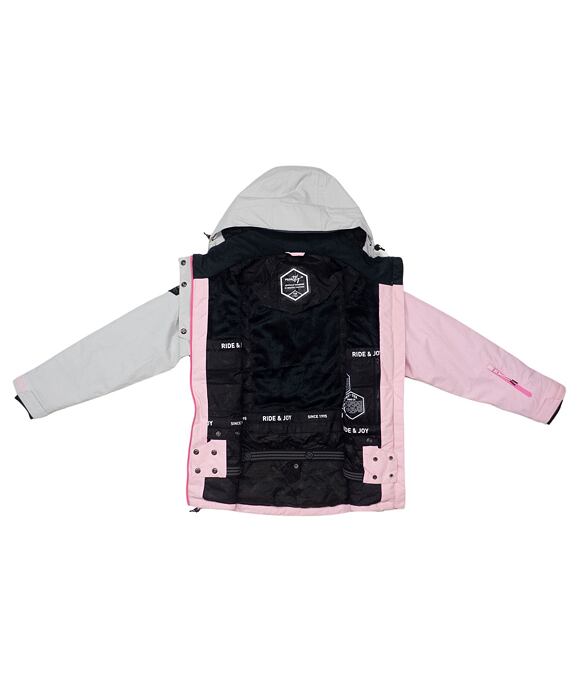 Detská SNB & SKI bunda Meatfly Deliah, Grey/Pastel Pink