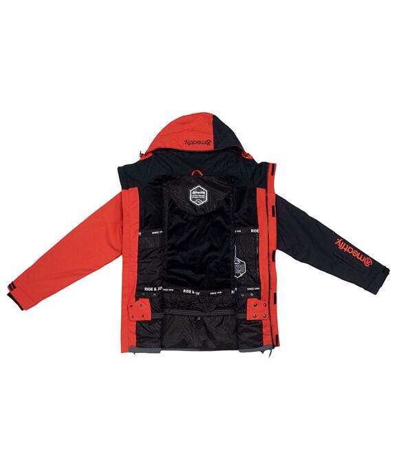 Pánska SNB & SKI bunda Meatfly Shader, Ferrari Red/Dark Grey