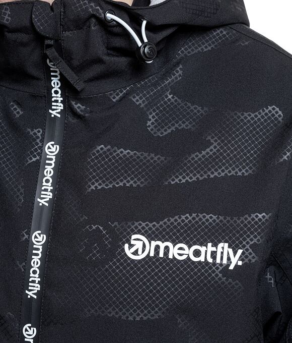 Pánska street bunda Meatfly Finn, Morph Black Emboss