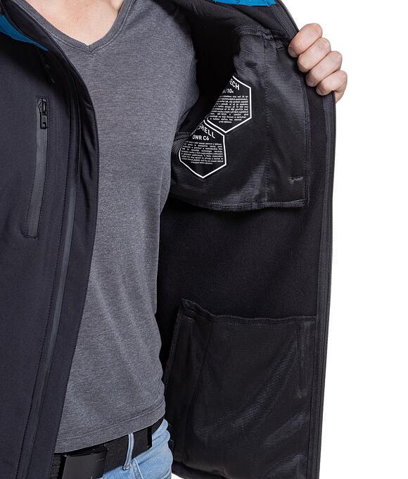 Pánska softshell bunda Meatfly Rasmussen, Ocean Blue/Black