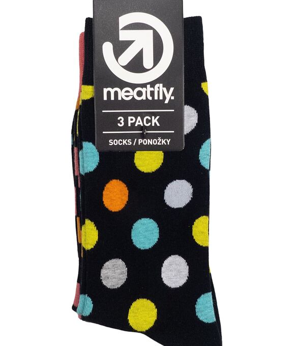 Ponožky Meatfly Lexy Triple Pack, Black Dots