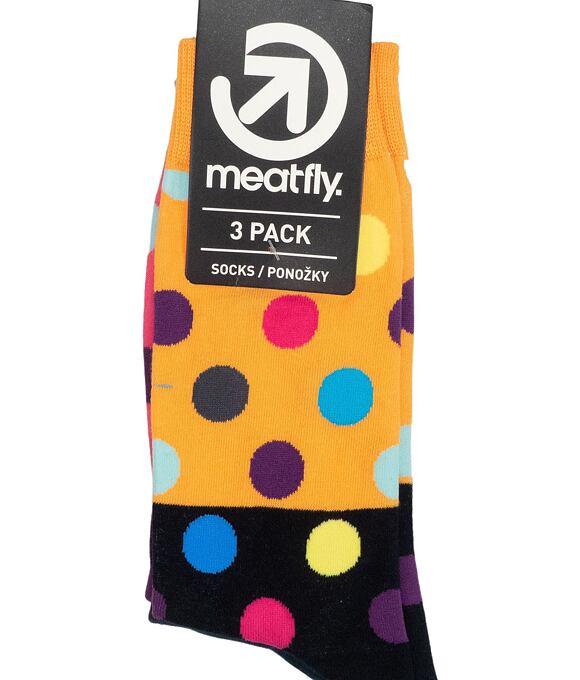 Ponožky Meatfly Lexy Triple Pack, Orange Dots