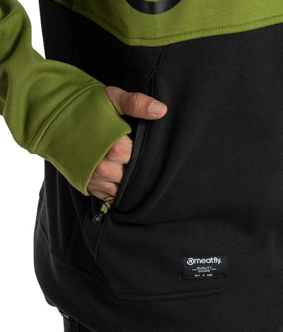 Pánska technická mikina Meatfly Tason, Calla Green / Black