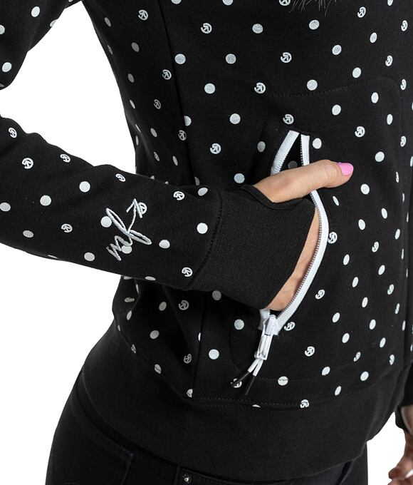 Dámska technická mikina Meatfly Omni, White Dots