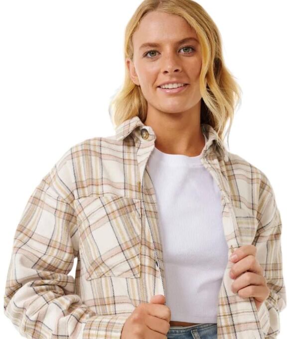 Dámska bunda Rip Curl High Tide Soft Flannel, Bone