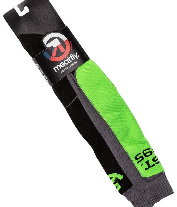 SNB & SKI ponožky Meatfly Leeway, Safety Green/Grey