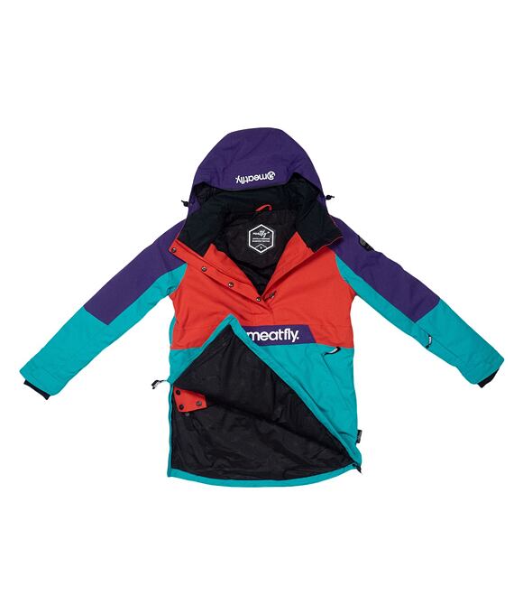 Dámska SNB & SKI bunda Meatfly Aiko, Turquoise/Ferrari Red