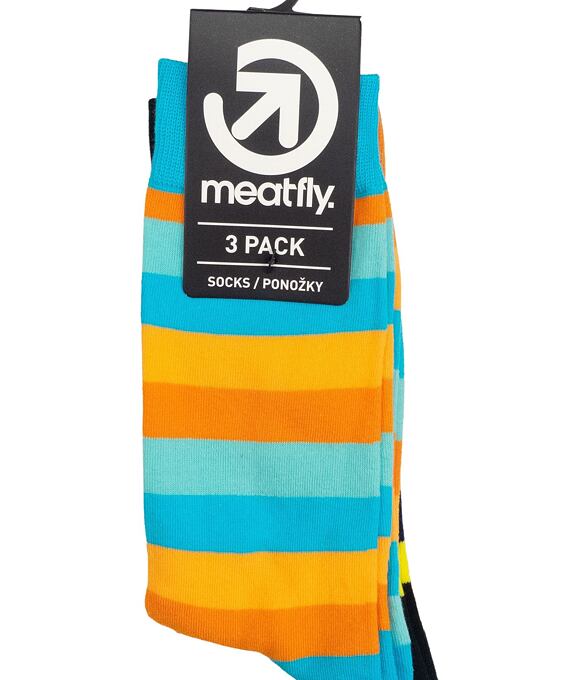 Ponožky Meatfly Lexy Triple Pack, Orange Stripes