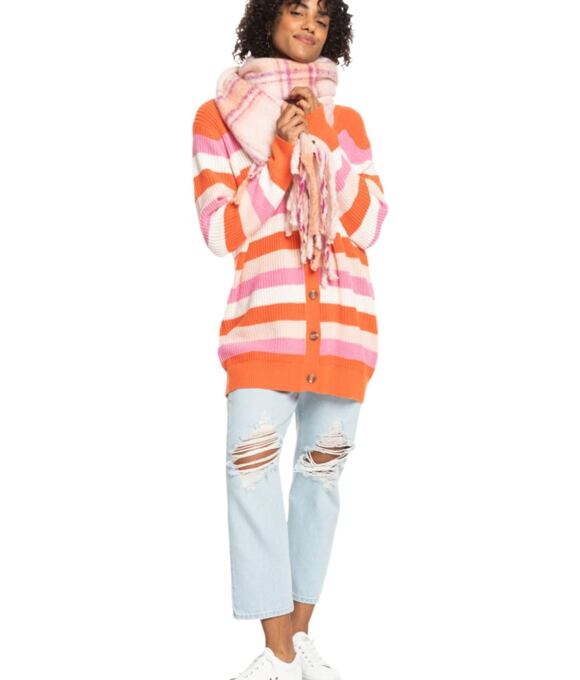 Dámsky šál Roxy Cute Blush, Dusty Coral Decke Plaid