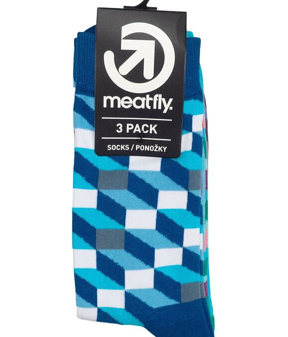 Ponožky Meatfly Lexy Triple Pack, Checkers