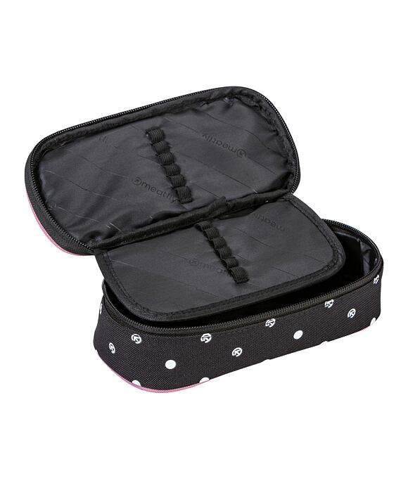 Peračník Meatfly Pencil Case, Dusty Rose/Black Dots