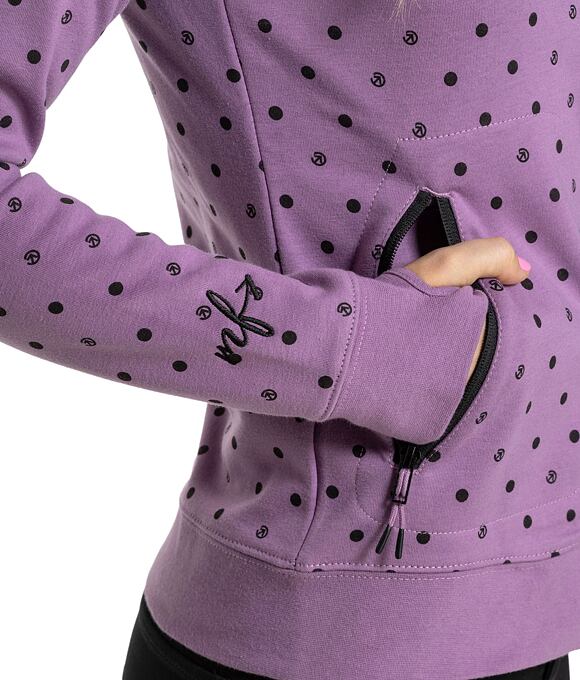 Dámska technická mikina Meatfly Omni, Purple Dots