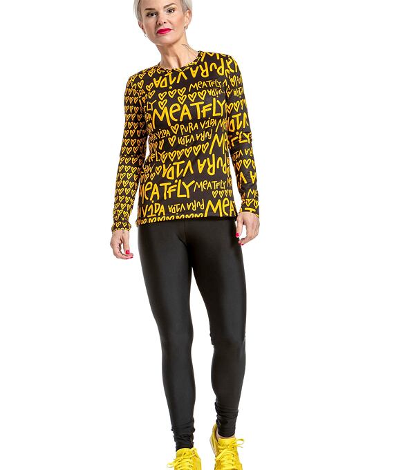 Dámske tričko s dlhým rukávom Pura Vida Shay, Yellow/Black