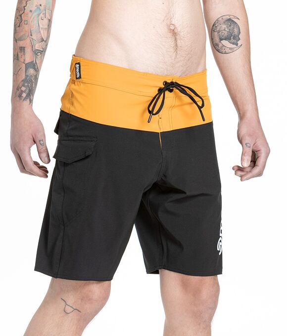 Pánske plavky Meatfly Mitch Boardshorts 21", Yellow / Black