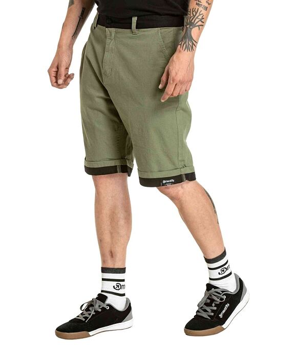 Pánske kraťasy Meatfly Barry 2.0, Olive / Black Ripstop