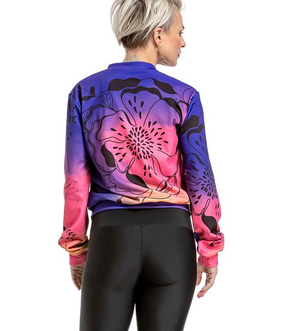 Dámska bunda Pura Vida Berry Bomber, Peach Flowers