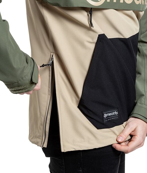 Pánska street bunda Meatfly Garen, Olive/Deep Sand