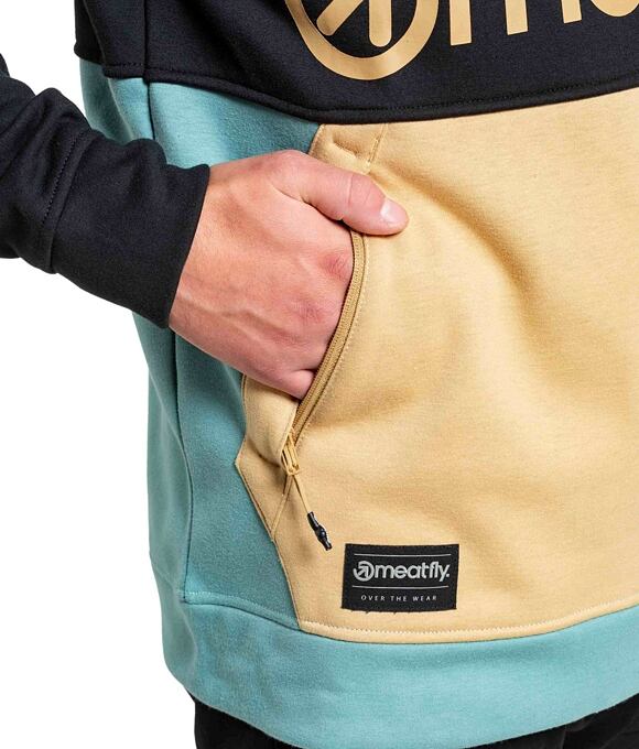 Pánska technická mikina Meatfly Tason, Light Brown / Black