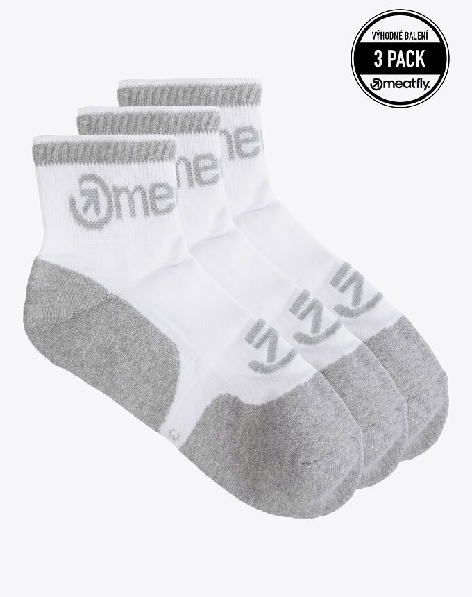 Ponožky Meatfly Middle Triple Pack, White