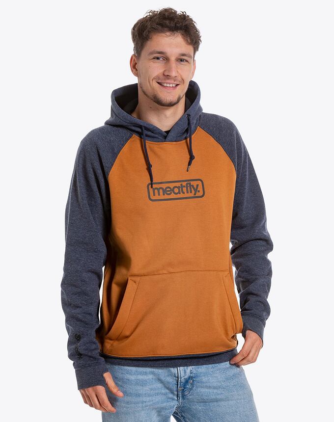 Pánska technická mikina Gravel, Heather Navy / Brown Sugar
