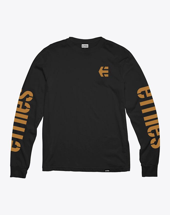 Pánske tričko Etnies Icon L/S, Black/Gum