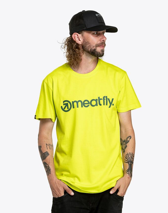 Pánske tričko Meatfly MF Logo, Safety Yellow