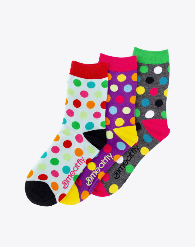 Ponožky Meatfly Light Regular Dots Socks - S19, Triple pack