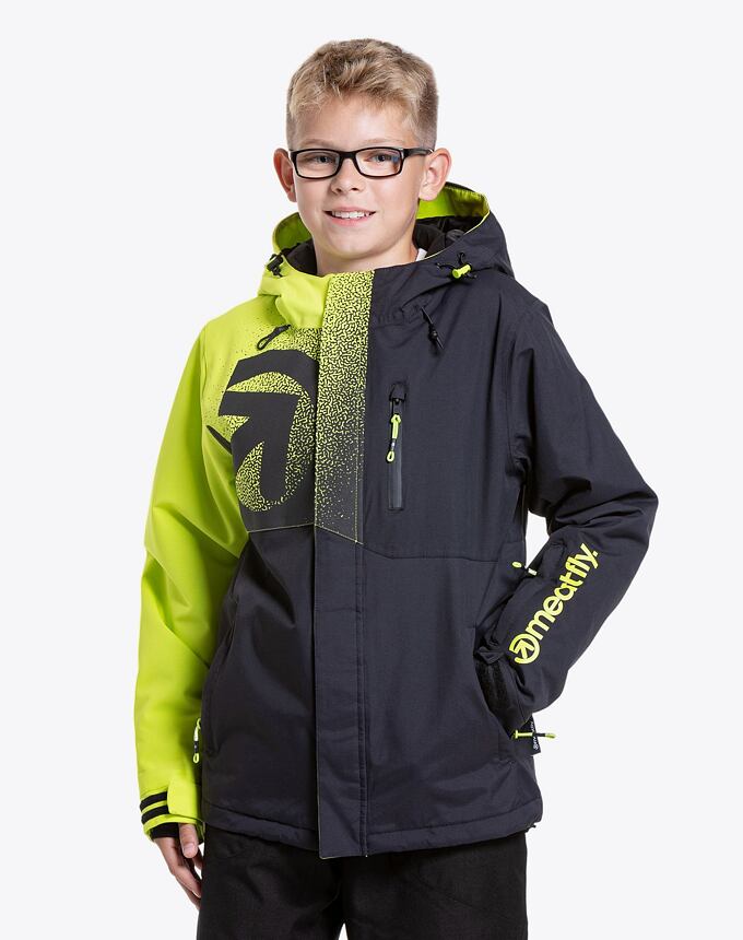 Detská SNB & SKI bunda Meatfly Bangito, Acid Lime/Black