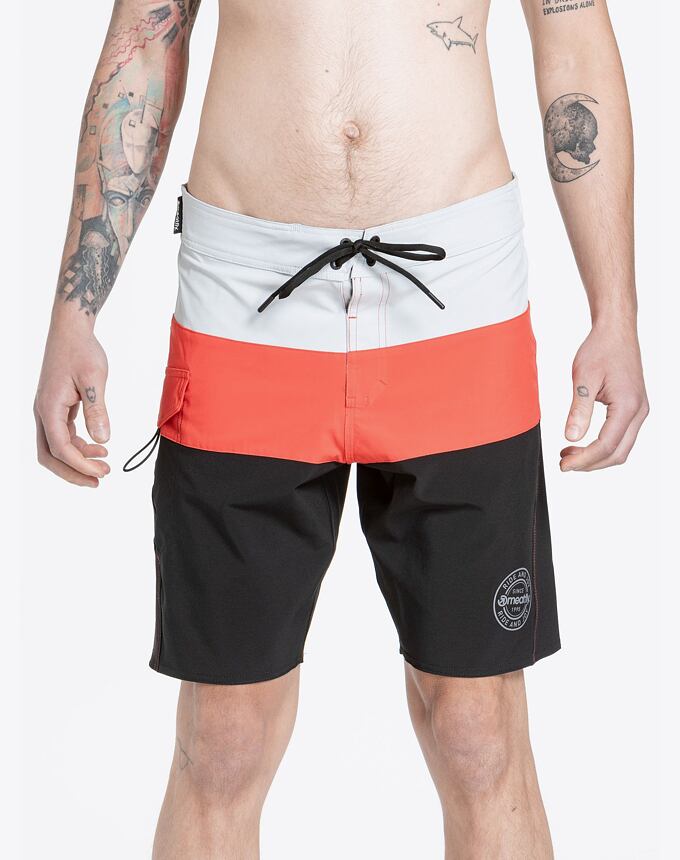 Pánske plavky Meatfly Mitch Boardshorts 21", Red Orange / Black