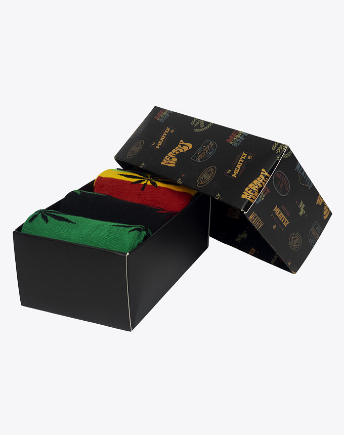 Pánske ponožky Meatfly Ganja Green, Triple pack, DARČEKOVÉ BALENIE