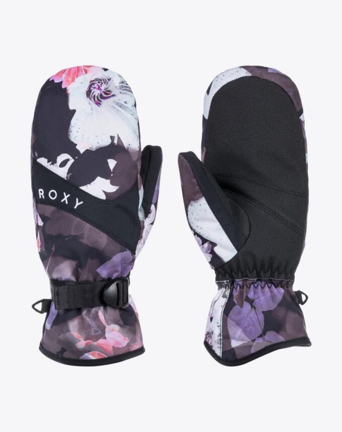 Dámske zimné rukavice Roxy Jetty Mitt, True Black Blurry Flower