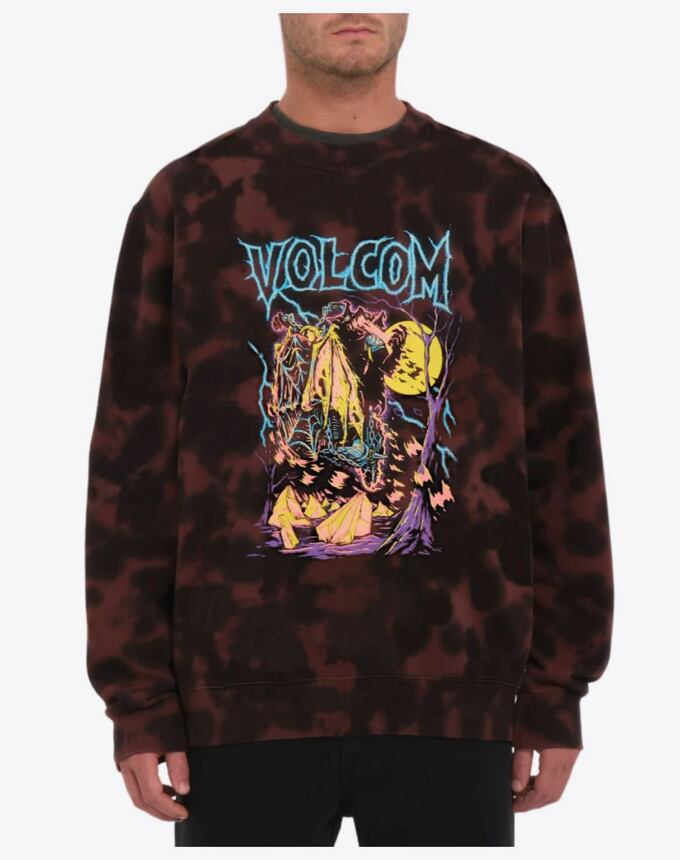 Pánska mikina Volcom Fa Max Sherman Crew, Bitter Chocolate