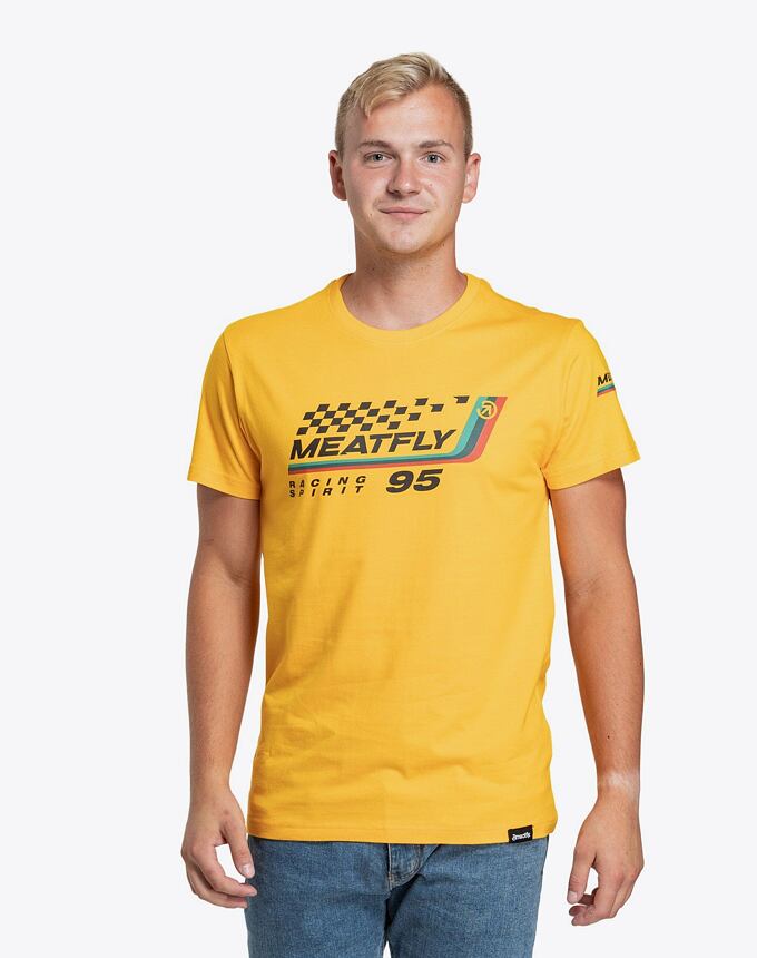 Pánske tričko Meatfly Racing Spirit, Deep Yellow