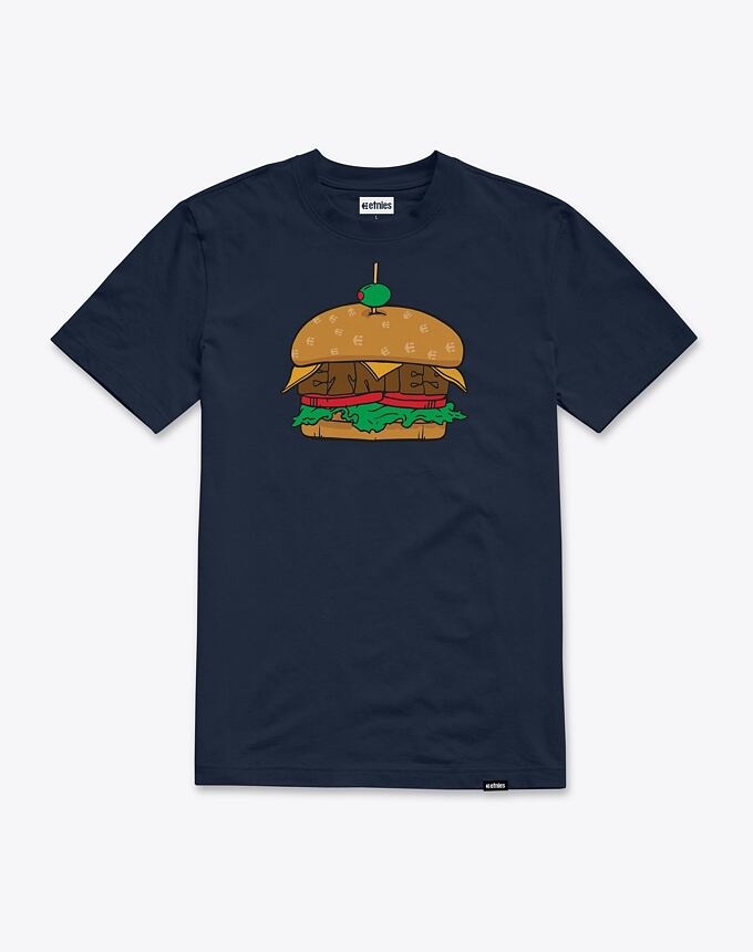 Pánske tričko Etnies Etnies Burger Tee, Navy