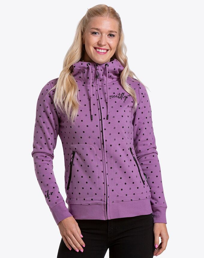 Dámska technická mikina Meatfly Omni, Purple Dots