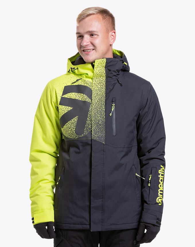 Pánska SNB & SKI bunda Meatfly Shader, Acid Lime/Black