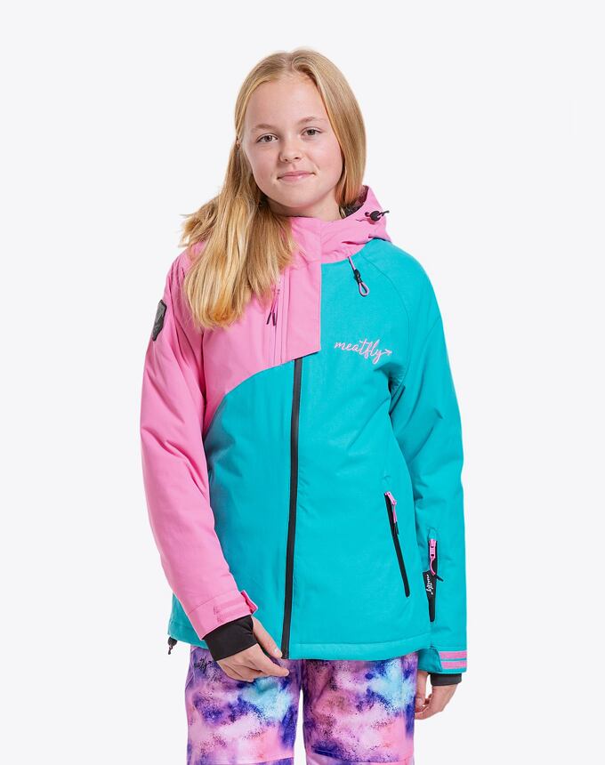Detská SNB & SKI bunda Meatfly Deliah, Hot Pink/Turquoise