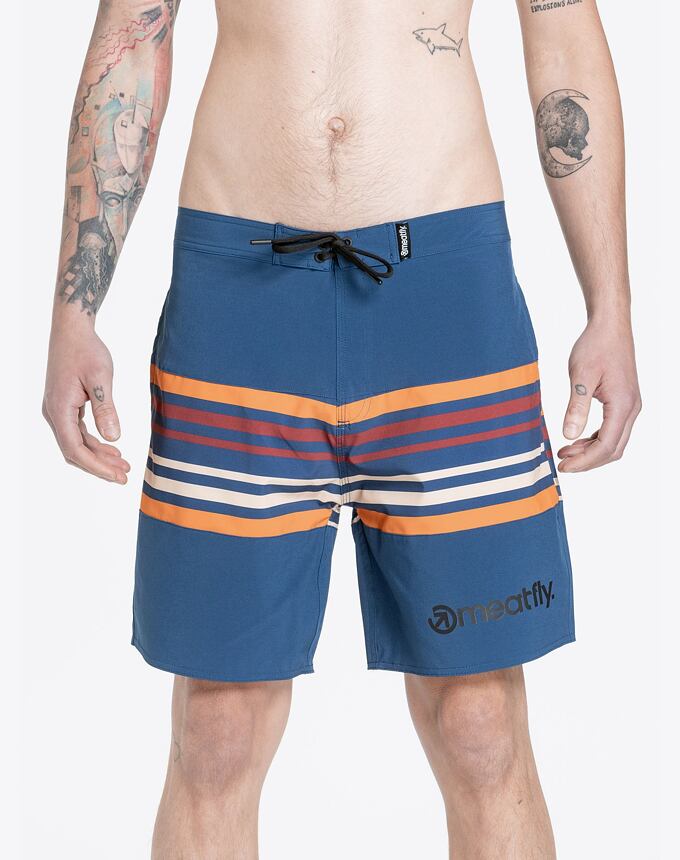 Pánske plavky Meatfly Ernie Boardshorts 19", Stripes Navy