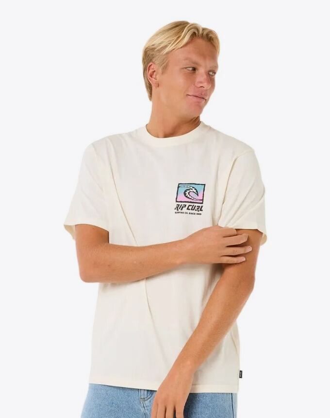 Pánske tričko Rip Curl Raw Energy Trad, Bone